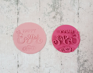 'Happy Easter with eggs' Stamp