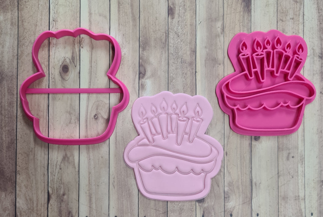 'Cake with Candles' Cutter & Imprint